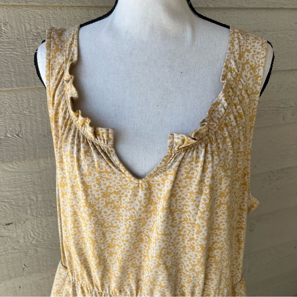 Lucky Brand Yellow Ditsy Floral Ruffle Mini Dress - Picture 6 of 7